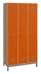 SSLN - 180 - 90 šatní skříň 3-dvéřová, 1800x900x400 mm, kovové nohy, korpus dub bardolino, dvířka po